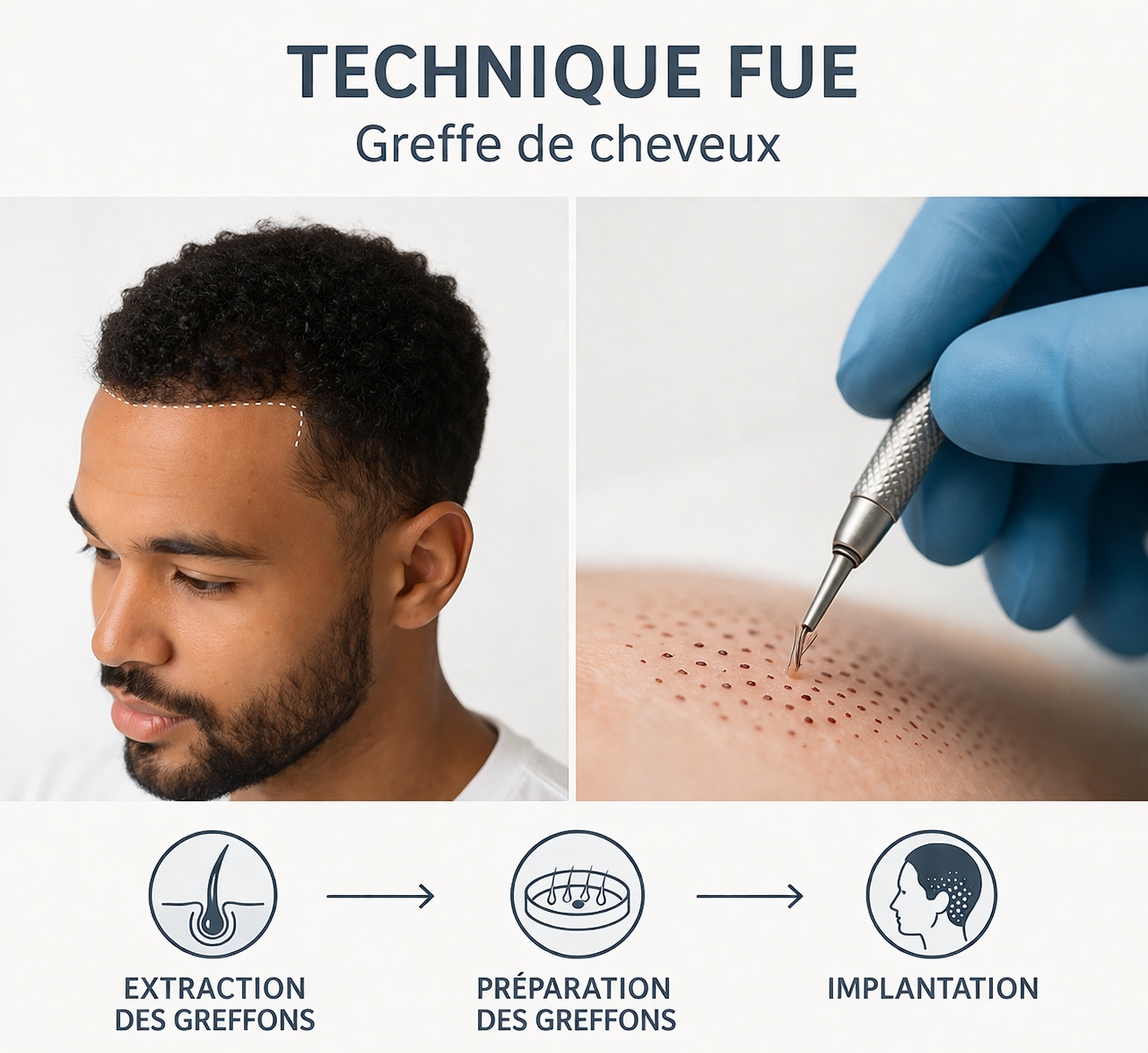 Technique FUE greffe de cheveux Dr Paul Benet Paris